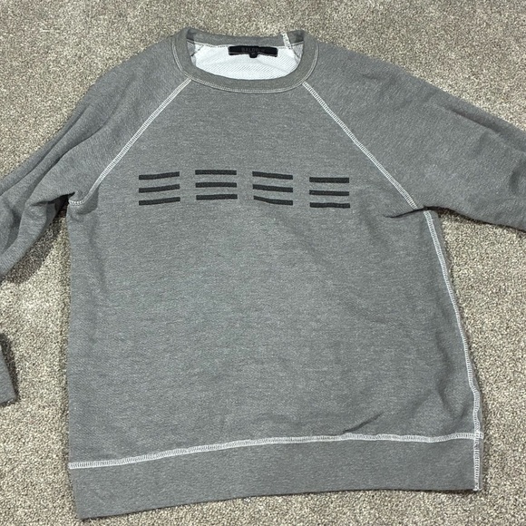Baldwin Grey Graphic Stripe Crewneck Sweatshirt Men’s Medium Minimalist - Picture 1 of 6